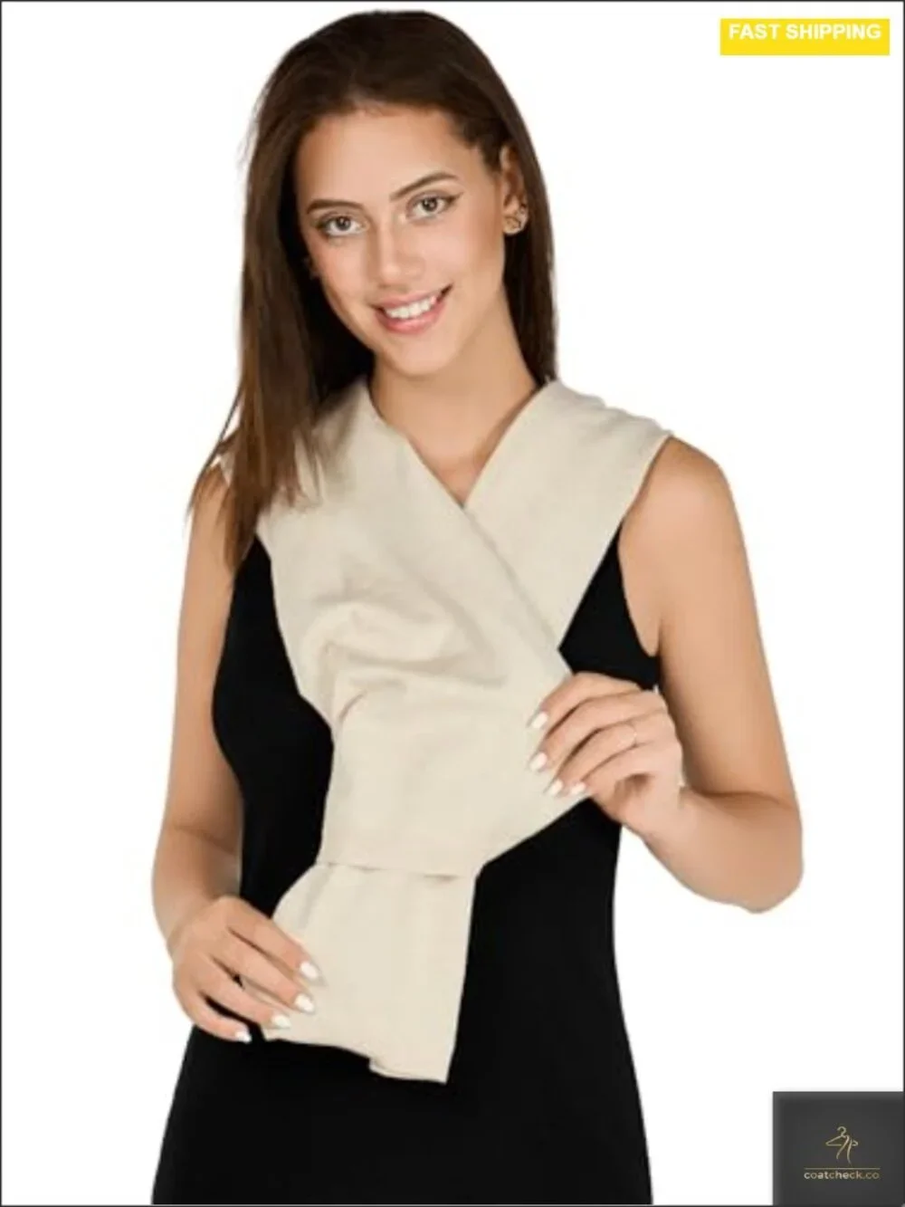 Knitted Shawl Wrap with Sleeves for Women, Soft Viscose Blend, 57 Inch, Machine